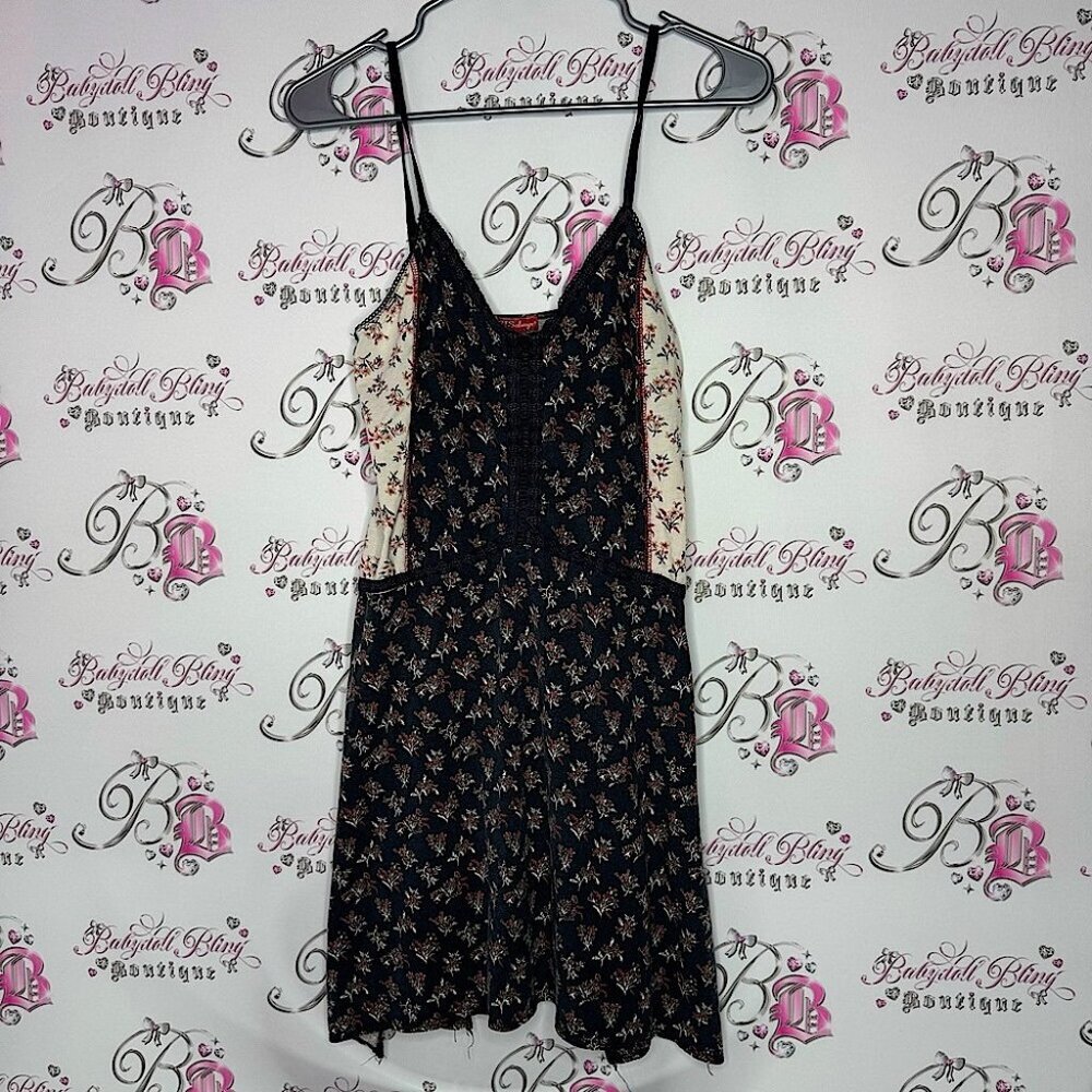 PJ salvage dress vintage floral lace fairy hem vintage distressed style *flaw*